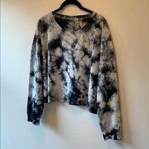 Splendid tie dye crop sweatshirt